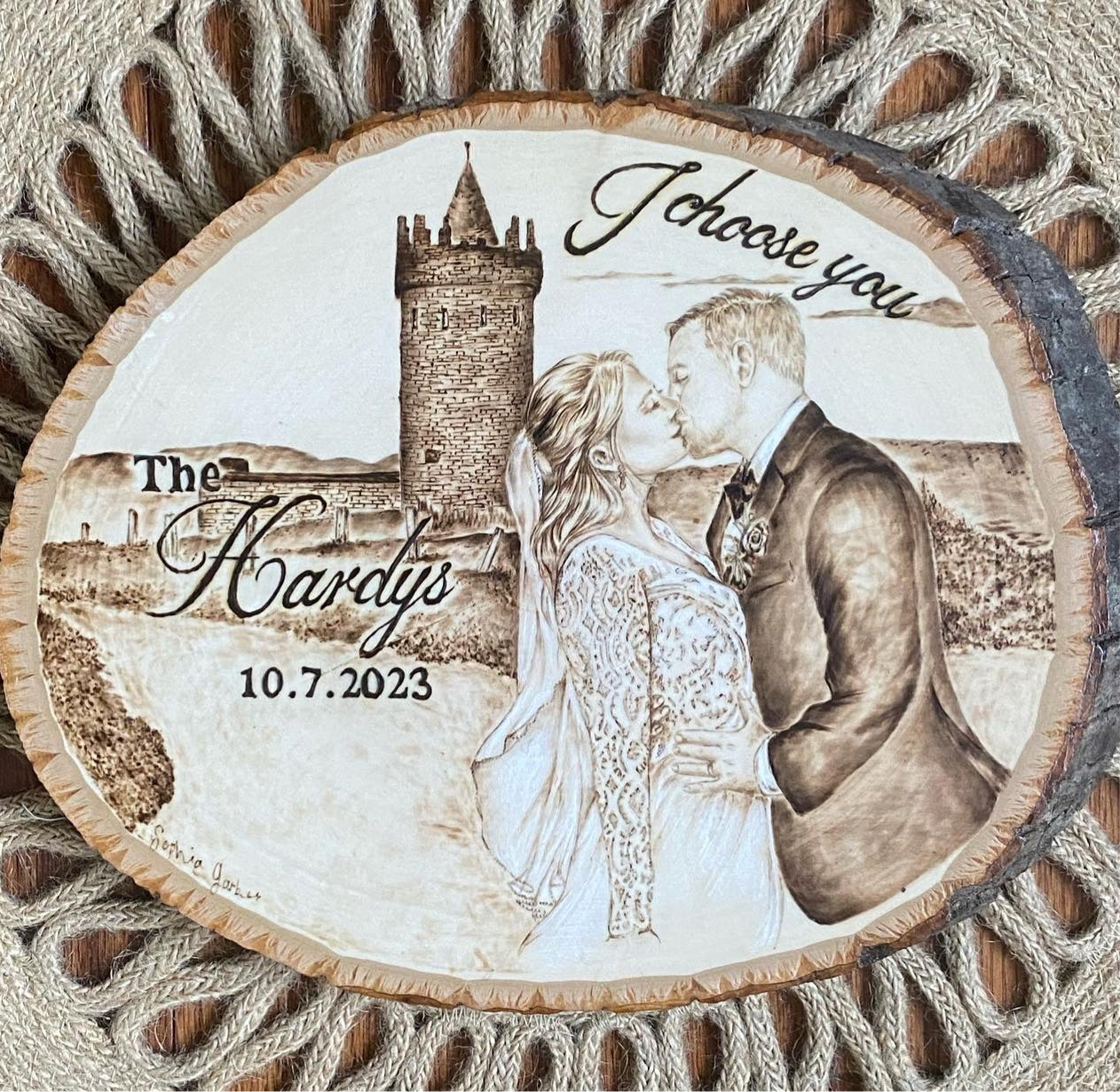 Custom Woodburned Portrait