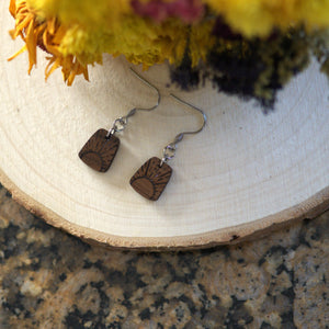 Sunbeam Walnut Dangle Earrings - Handcrafted Nature-Inspired Jewelry