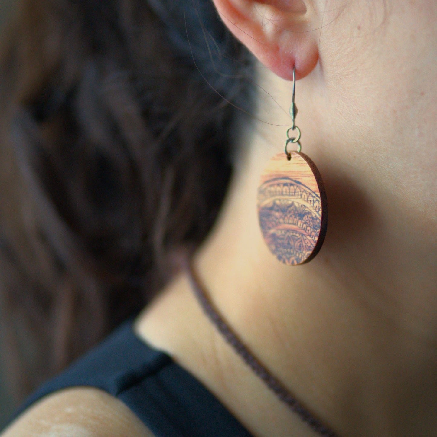 Handmade Woodburned Earrings – Rustic Boho Lightweight Jewelry