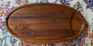 Floral Woodburned Charcuterie Board