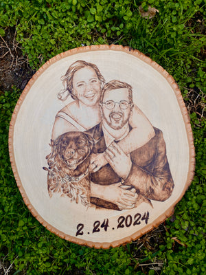 Custom Woodburned Portrait