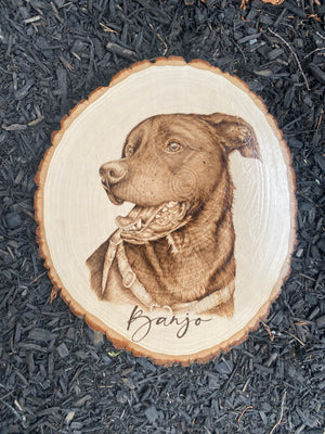 Custom Woodburned Portrait