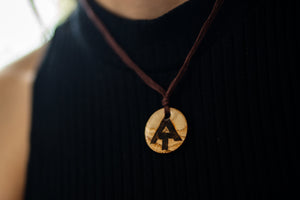 Appalachian Trail Wooden Round Pendent Necklace