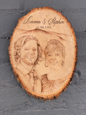 Custom Woodburned Portrait